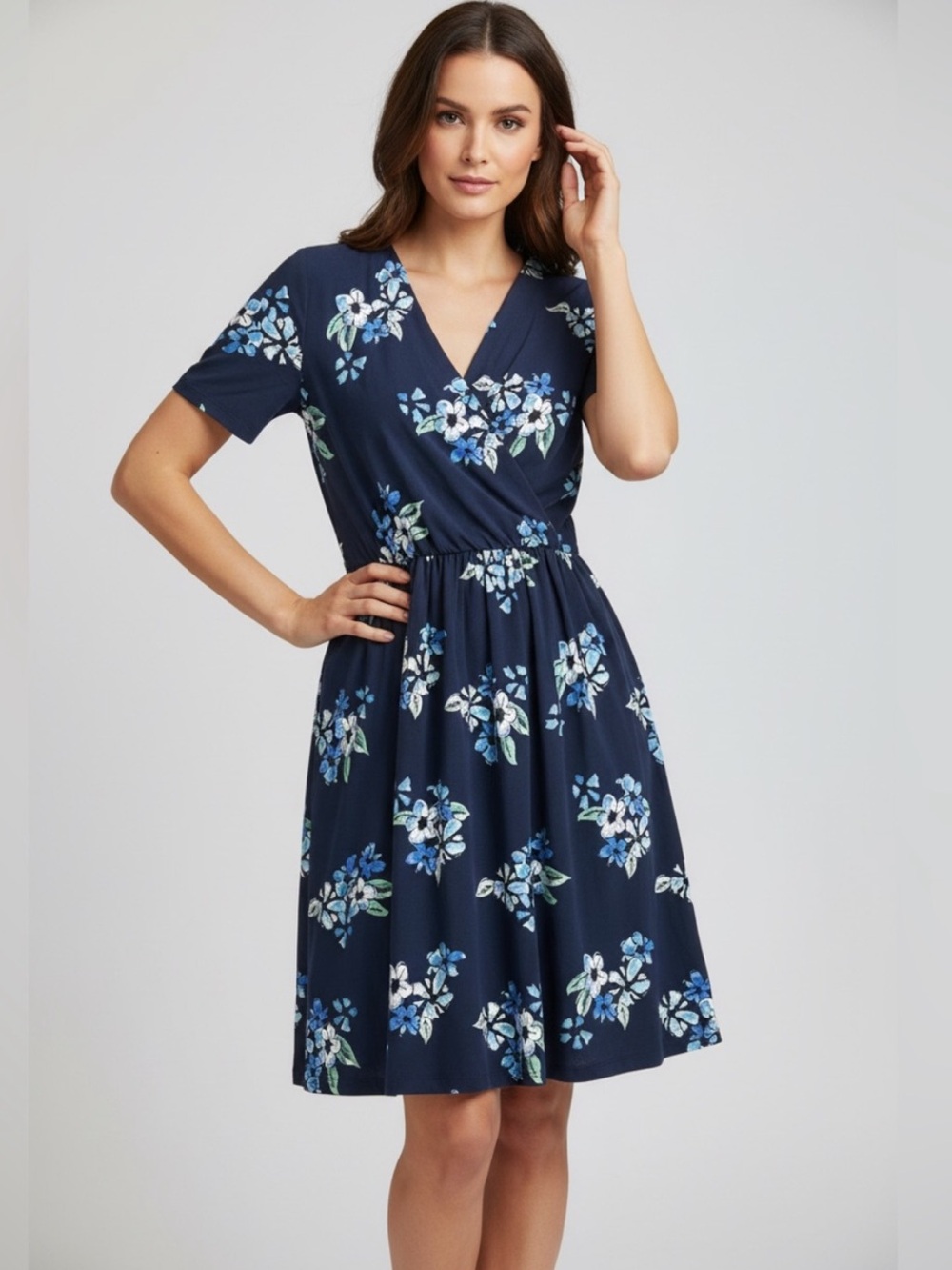 Lularoe Chantale Navy floral dress size 2XL new with tags